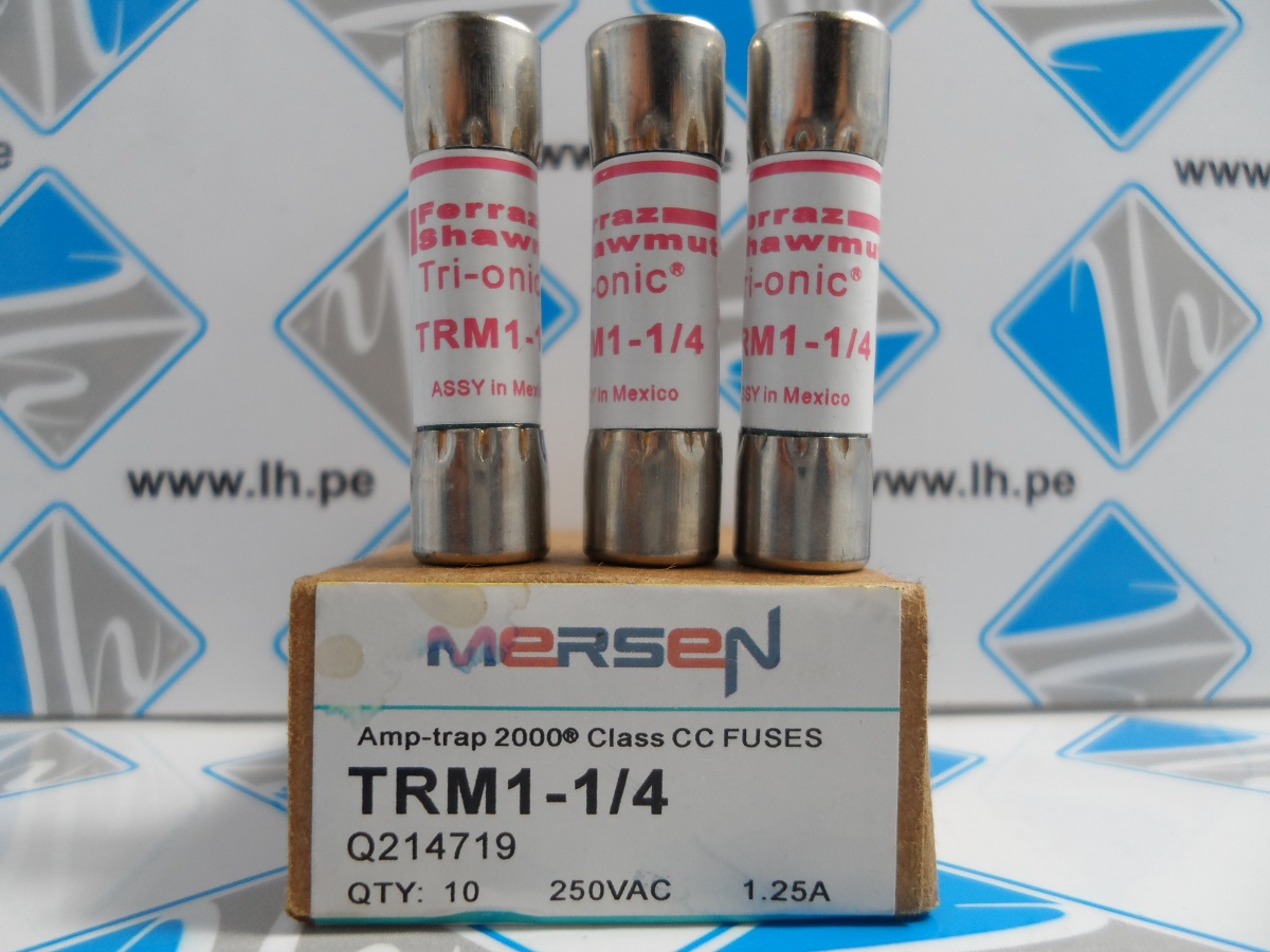 TRM1-1/4      Fusible TRM1-1/4 Tri-OniC® Midget Time-Delay, 1-1/4 Amp, 250 Volt AC