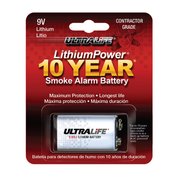 U9VLJPX U9VL-JP-BP     Batería electrónica 9V Battery 10-yr smoke detector