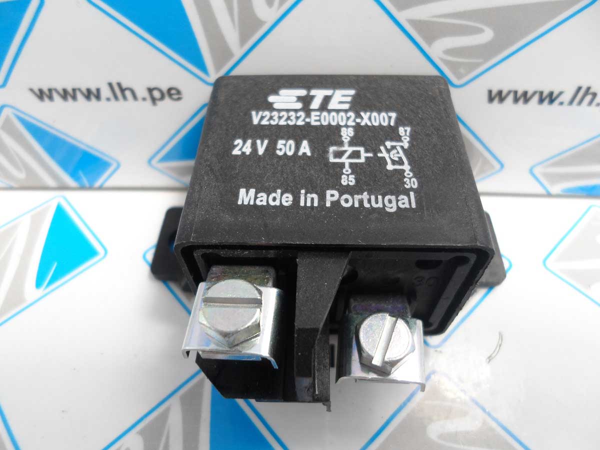 V23232-E0002-X007        Power Relay, Pre-Contact, SPST, 24V, 50A