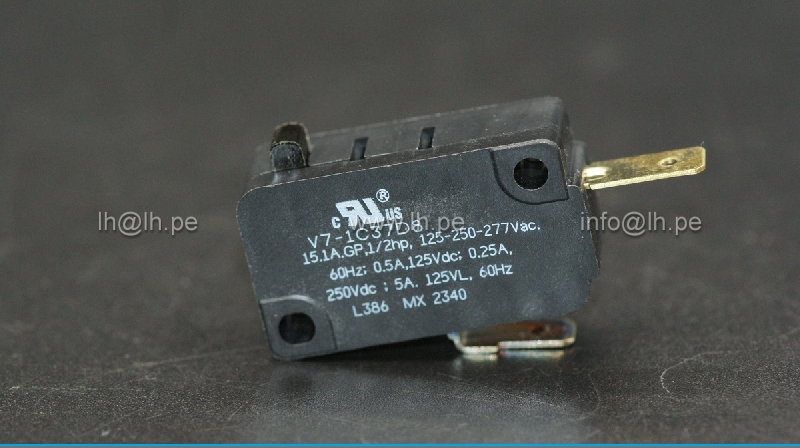 V7-1C37D8              Microswitch SNAP ACTION, 15A/250VAC, sin palanca, SPST-NC, marca Honeywell