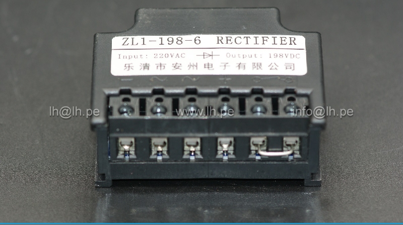 ZL1-198-6                        Rectificador de Freno de Onda Completa, Input: 220VAC, Output: 198VDC