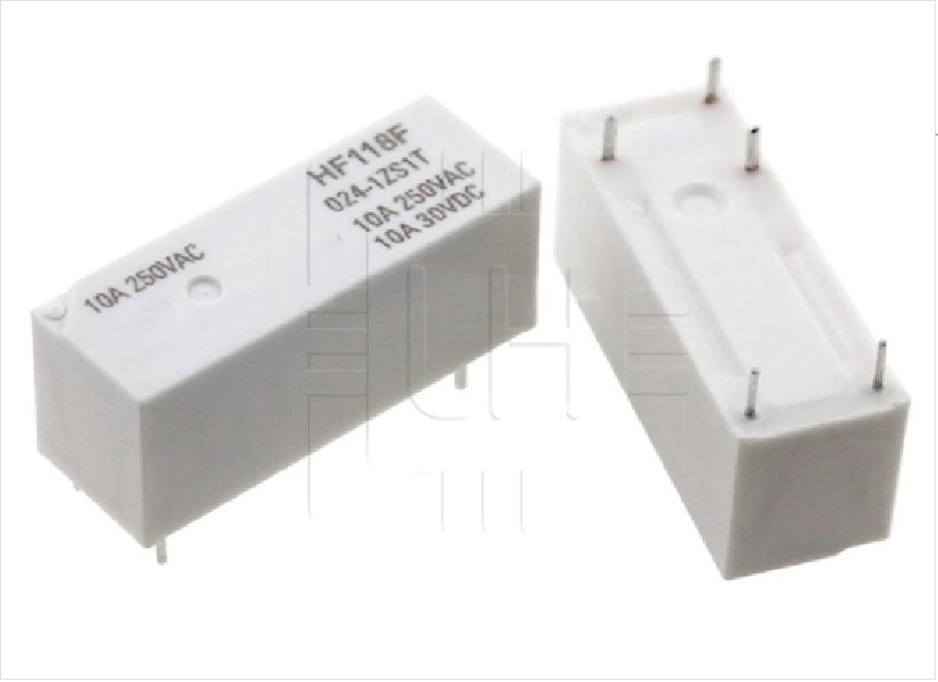 HF118F/024-1ZS1T                  Relay electromagnético, SPDT, Bobina 24VDC, 5 Pines, 10A