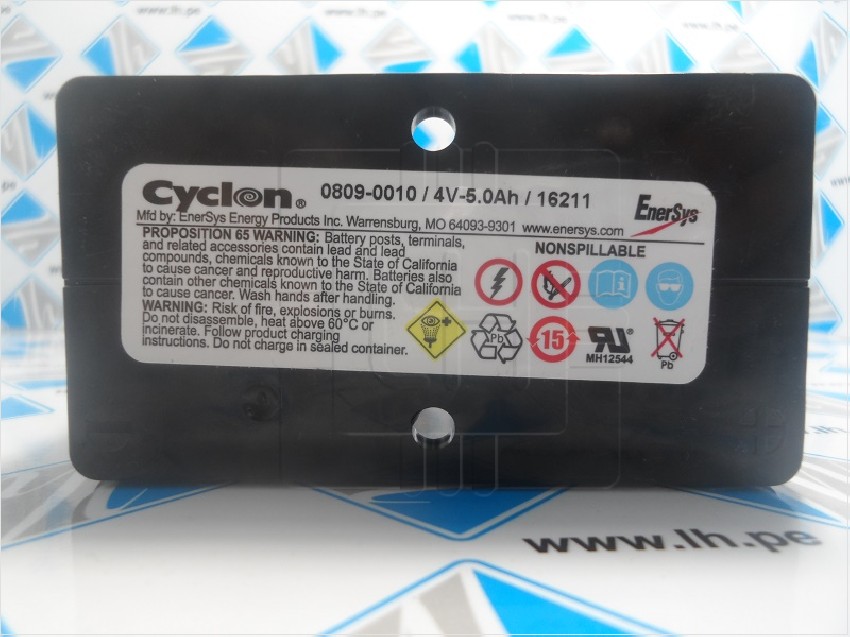 0809-0010       Batería de plomo-ácido 4V, 5Ah, Vida útil 10 años, marca Enersys