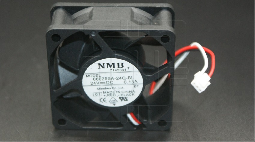 06025SA-24Q-BL                  Ventilador de refrigeración 60x60x25mm; 24VDC, 0.13A, con 3 cables y conector; Marca: Nidec