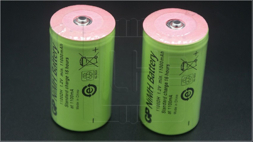 1100DH/+           Batería recargable Ni-MH, Tamaño: D, 1.2V, 11000mAh, 33x63mm, Marca GP Batteries