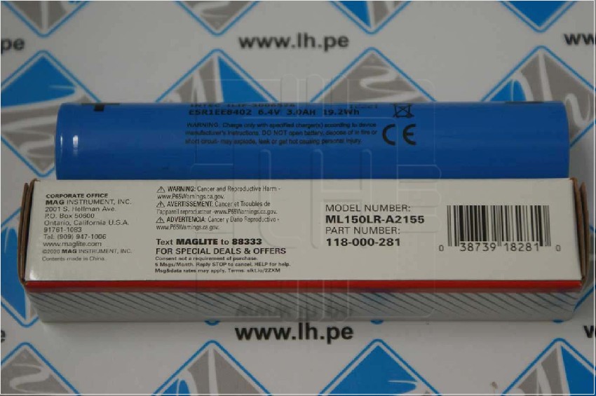 118-000-281 ML150LR-A2155             Batería recargable para Linterna ML150LR.. Flashlights Maglite