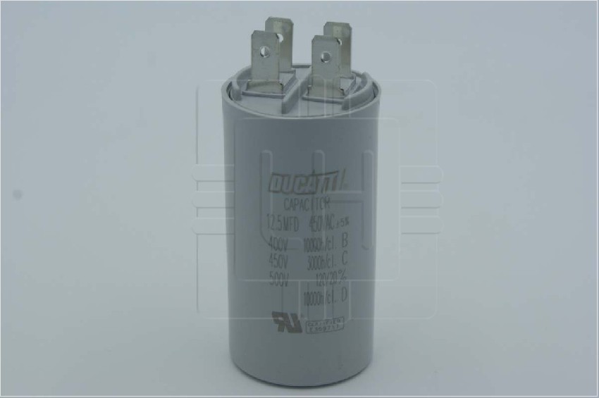 12.5uF 450VAC                   Capacitor para motor continuo 12.5uF, 450VAC