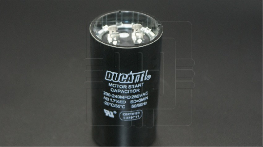 200-240uF 250VAC              Capacitor de Motor Start 200-240uF, 250VAC, Marca Ducatti