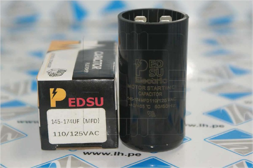 145-174uF MFD 110/125VAC            CAPACITOR MOTOR START 145-174uF MFD 110/125VAC PEDSU