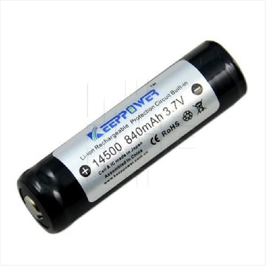 14500              Batería Li-ion 3.7V, 1100mAh, recargable, Marca KeepPower