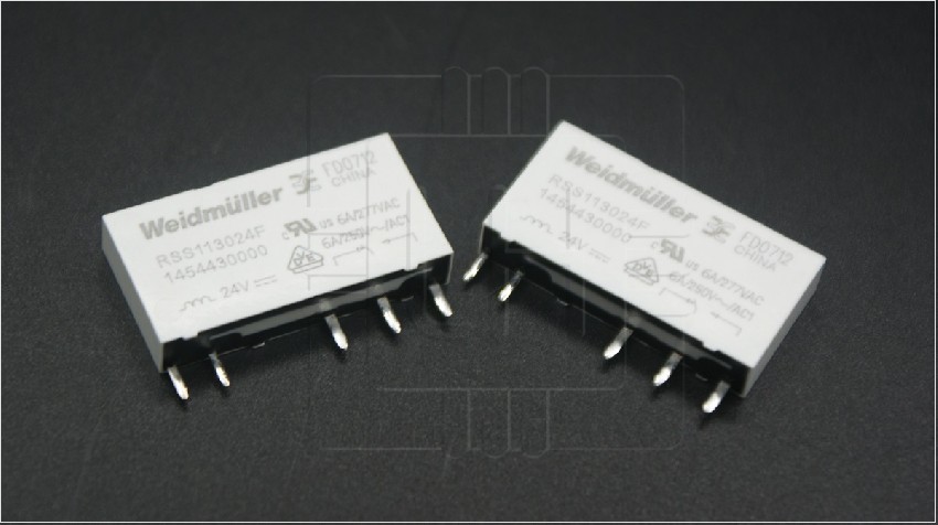 1454430000 RSS113024F                 Relay Miniatura, SPDT, bobina 24VDC, 5 pines, 6A/250VAC, WEIDMÜLLER