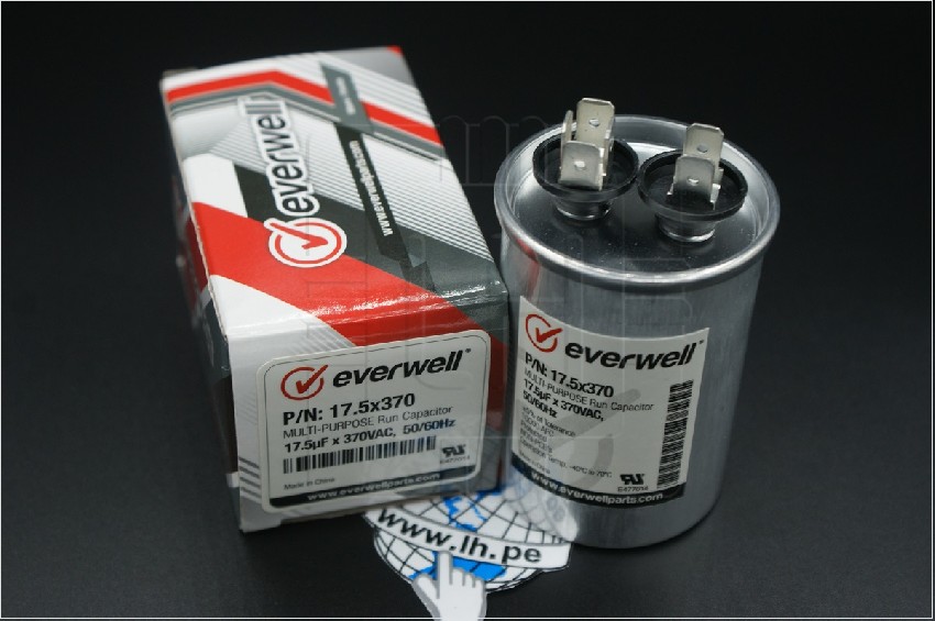 17.5X370                      Capacitor Metalizado 17.5uF, 370VAC, 50/60Hz, EVERWELL