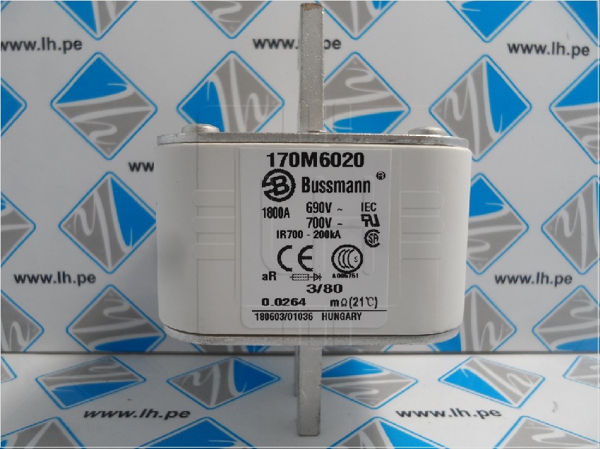 170M6020          FUSIBLE ULTRA RAPIDO 1800A 600V DIN 3/80 AR UR