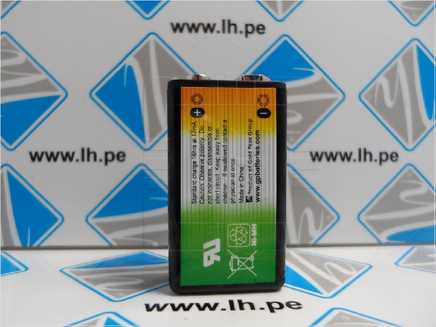 17R8R GP17R8H         Batería Recargable 9 Volt, Size Ni-MH, 170 mAh