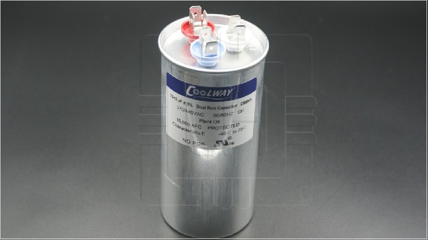 CBB65 70+5uF               Capacitor metalizado dual run 70+5uF, 370/440VAC, Marca: Coolway