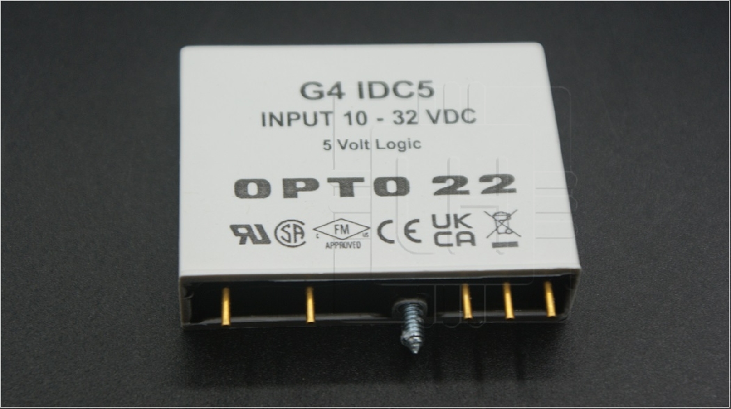 G4IDC5                   Modulo de entrada digital CD con un rango de voltaje de entrada de 10-32VCD (o 12-32VAC), que requiere un voltaje lógico típico de 5VCD; Marca: Opto22