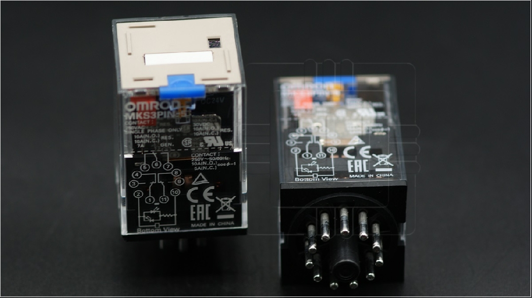 MKS3PIN-5 DC24                  Rele encapsulado 3PDT; bobina 24VDC; 11 pines redondo Icantactosmáx: 10A; Marca: Omron