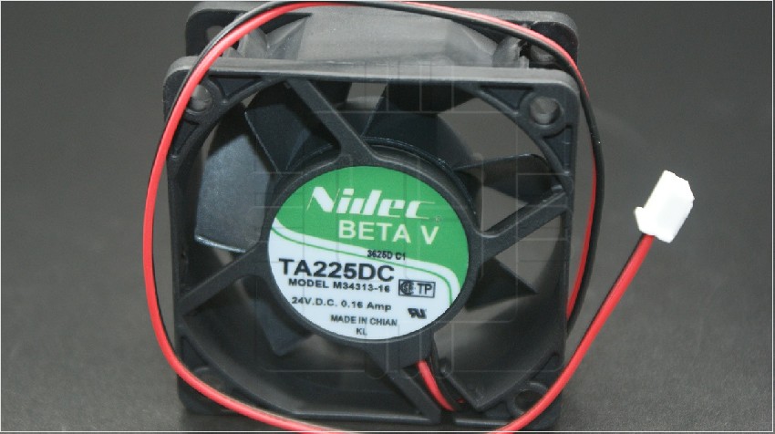 TA225DC M34313-16       Ventilador de refrigeración 24VDC; 0.16A;  60X60X25mm; con cable y conector: Marca: Nidec