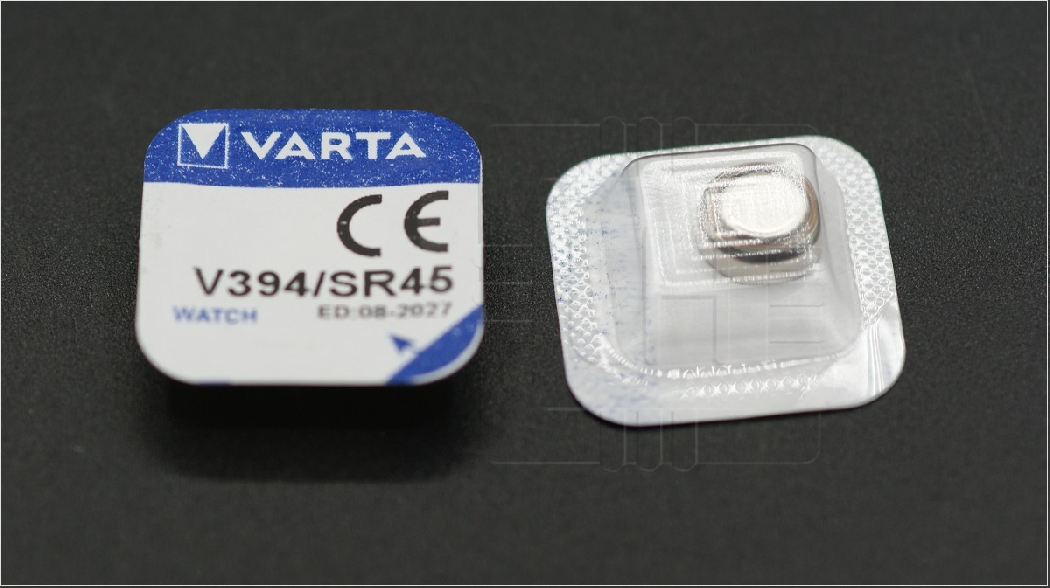 V394 SR45 20394                  Pila: de óxido de plata; de botón,SR45; 1,55V; 56mAh; Ø9,5x3,6mm; Marca: Varta