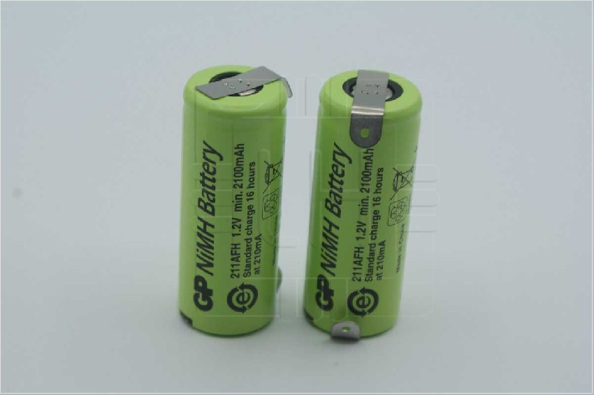 211AFH                 Batería Recargable Ni-MH, 4/5A, 4/5R23, 1.2V, 2100mAh, salida de conexiones