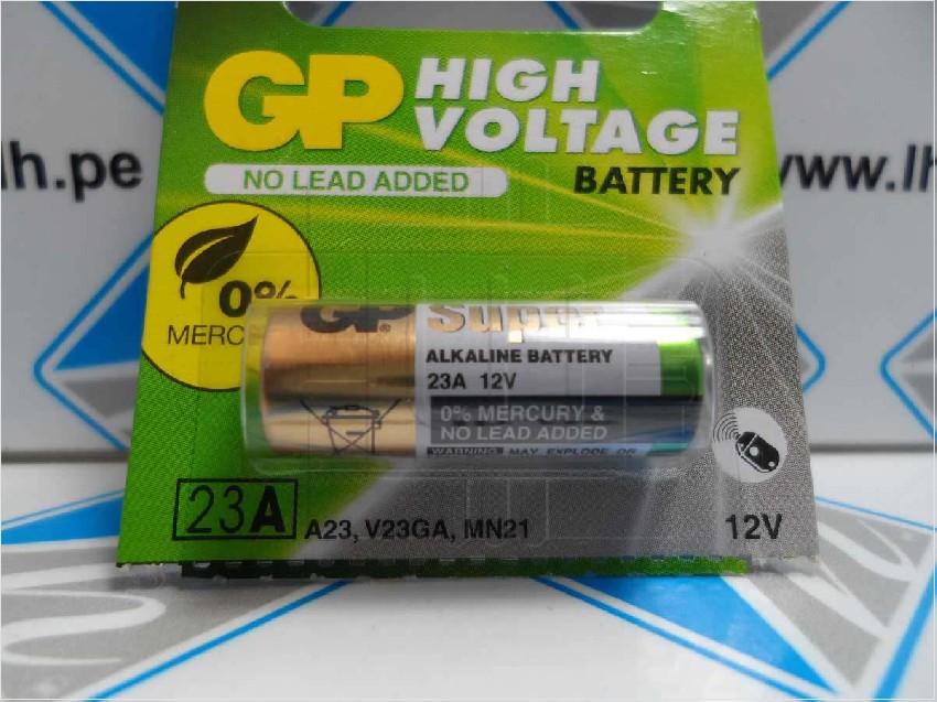 23A V23GA MN21      Batería HIGH VOLTAGE 23A, no-recargable - Cilíndrico, 12V