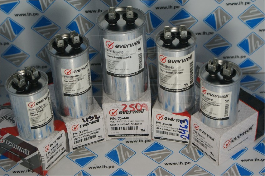 25X370           Capacitor Metalizado 25uF 370VAC Multi-Purpuse Round Run  Everwell