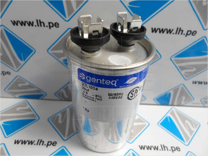 27L1054       Capacitor metalizado 20uF, Tol 6%, 440VAC