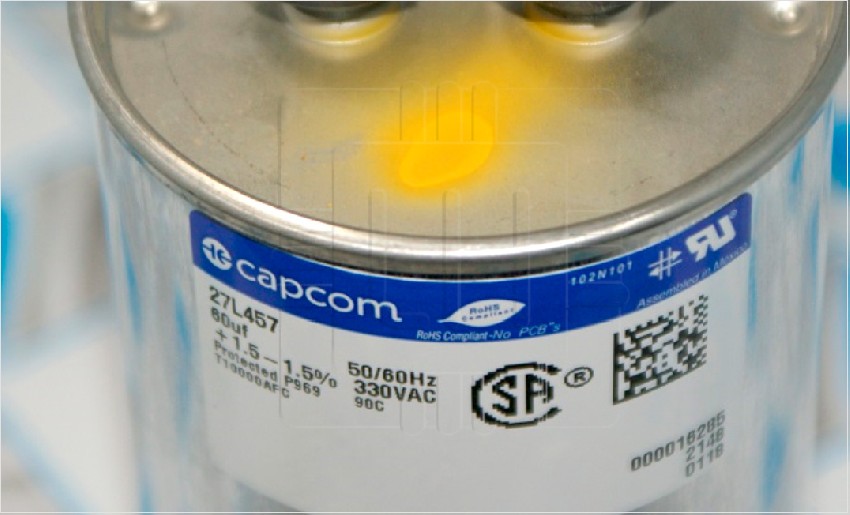 27L457                Capacitor metalizado, polipropileno, aluminio, 60uF, 330VAC