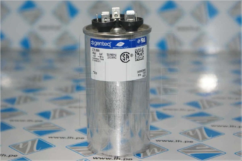 27L880             Capacitor metalizado, Polypro.Film, MotorRun, 45uF, 370VAC