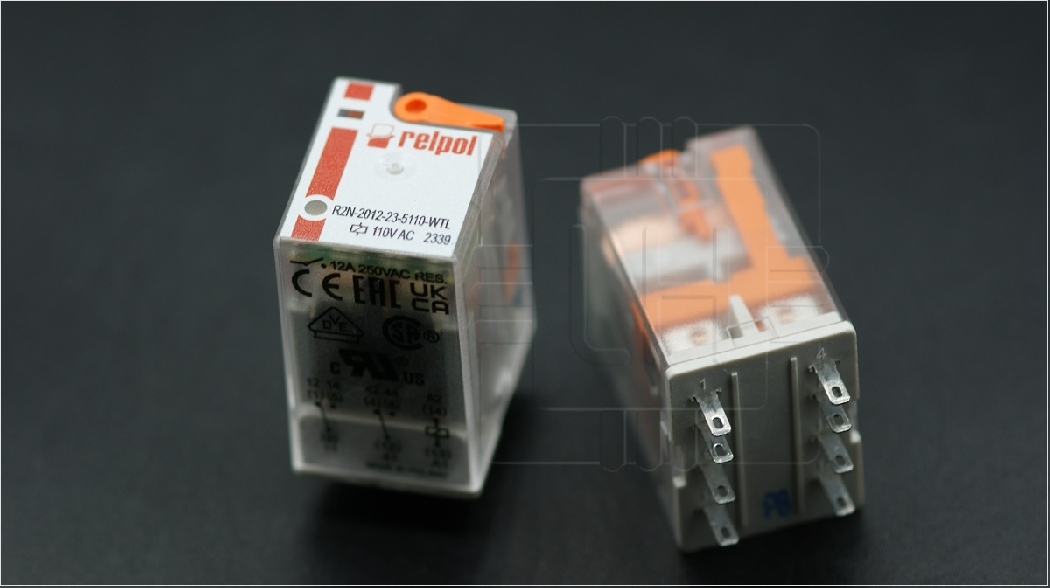 R2N-2012-23-5110-WTL                       Relé: electromagnético; DPDT; bobina 110VAC; 8 pines, 12A/250VAC; R2N; Marca: Relpol