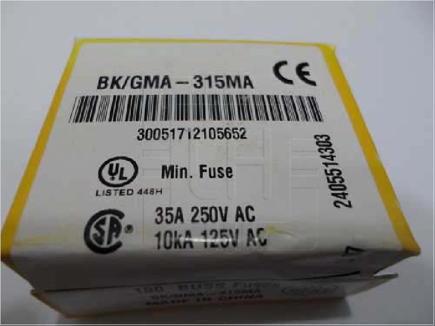 BK/GMA-315MA  Fusible de vidrio 250VAC 315mA Fast Acting