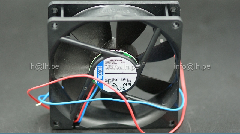 3412N                             Ventilador DC, 92x92x25mm, axiales, 12VDC, 2.2W, 84m3/h; 32dBA; bolas, salida 2 cables, EBM PAPTS