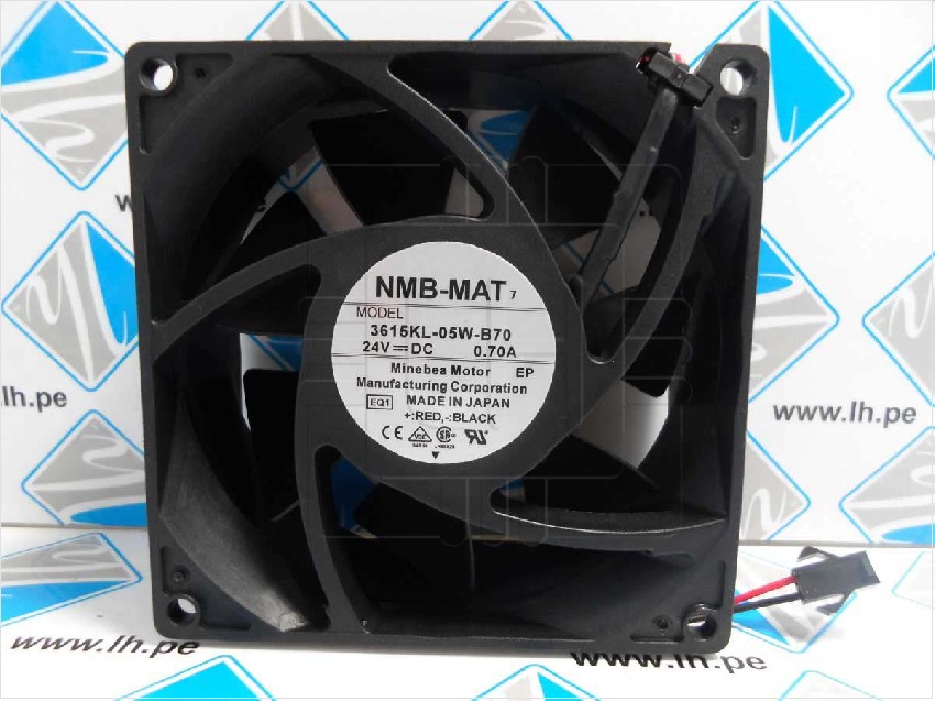 3615KL-05W-B70-E00        Ventilador axial 92x92x38mm; 24VDC, 0.70A para ABB, ACS510/550 inversor, NMB-MAT7; Marca: NMB