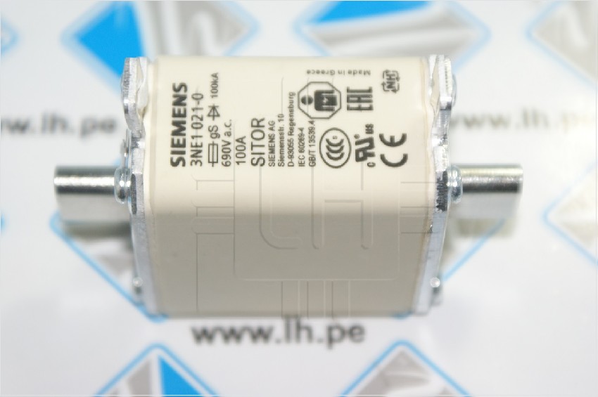 3NE1 021-0      Fusible Ultra Rápido 100A, 690V, NH-00, SITOR  Siemens