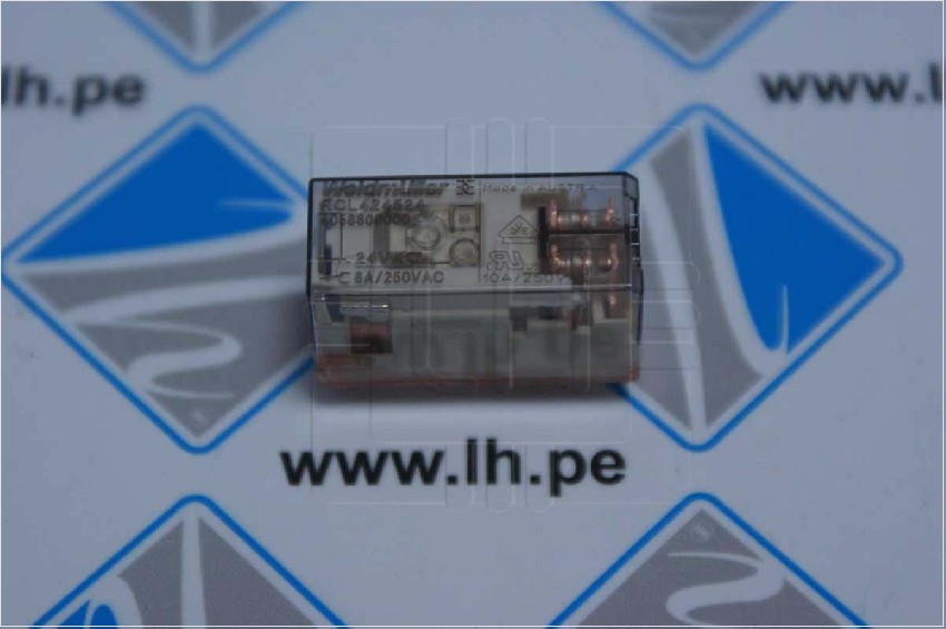 4058600000 RCL424524             Relay Miniatura DPDT, Bobina 24VAC, 8 Pines, 8A, max 250VAC