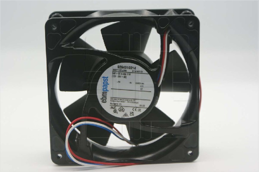 4114N/2XH                   Ventilador Tubo axial 24VDC, 11W, Cuadrado - 119x119x38mm, con 3 cables, EBM PAPTS 