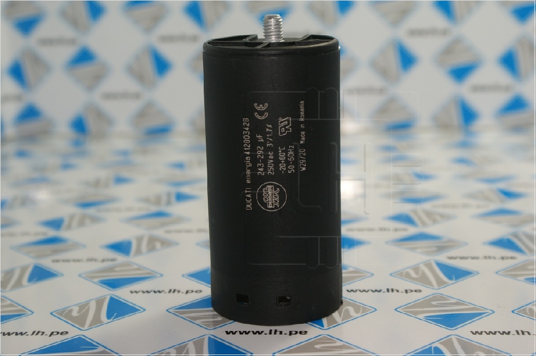 412803428           Capacitor de Arranque 243-292uF, 250VAC, 50/60Hz, 52x105mm