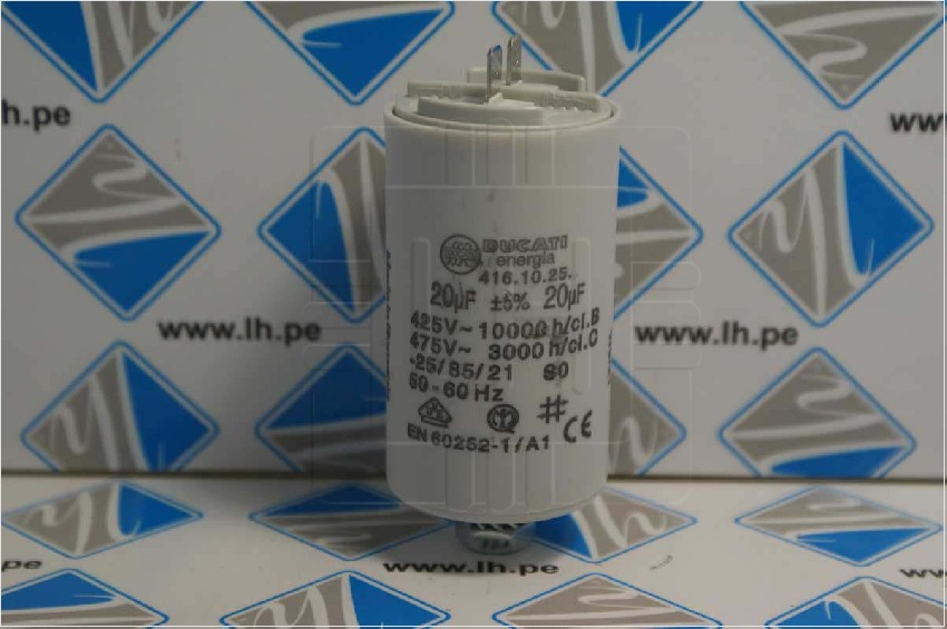 416102527               Condensador para motores 20uF, 475VAC