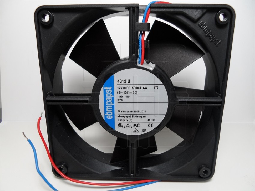 4312U   Ventilador Axial 120x32mm 12VDC Leads 100CFM 5W IP65/IP6