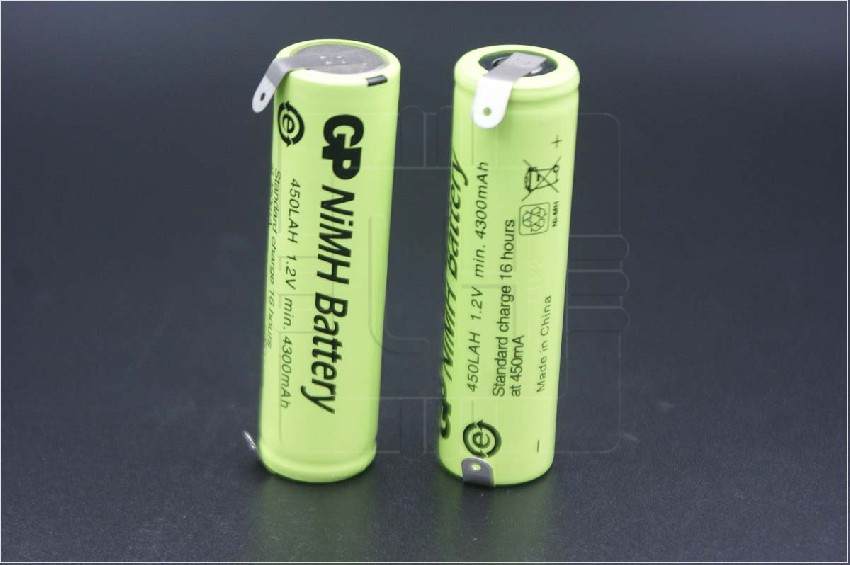 450LAH                    Batería Recargable Ni-MH, tamaño 4/3A, 4/3R23, 1.2V, 4500mAh, conexiones para soldar