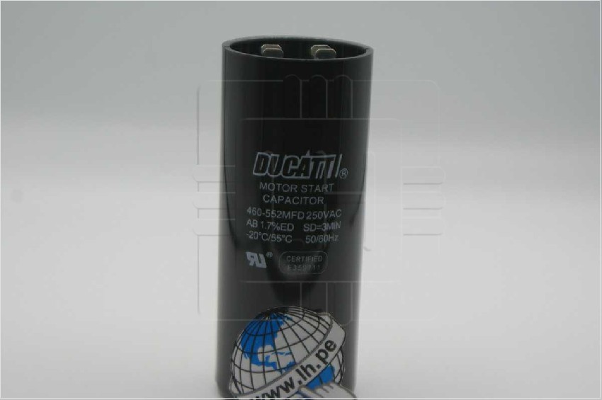 460-552uF 250VAC                 Capacitor de Arranque & Motor Run Capacitors 460-552uF, 250VAC; DUCATI