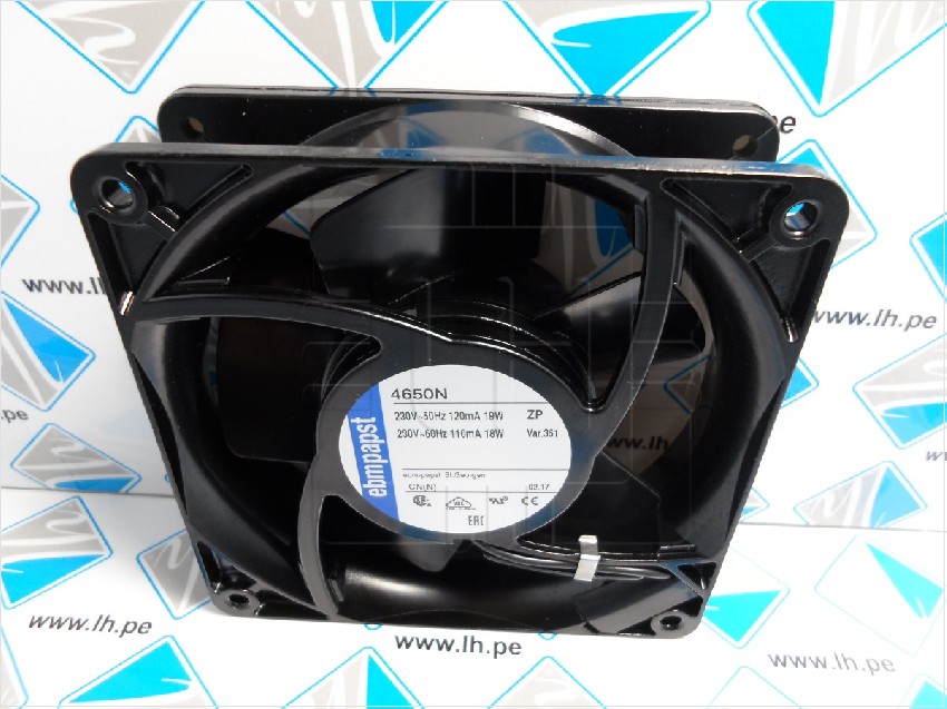 4650N               Ventilador metal Axial 120x120x38mm, 230VAC, 120mA, EBM PAPTS