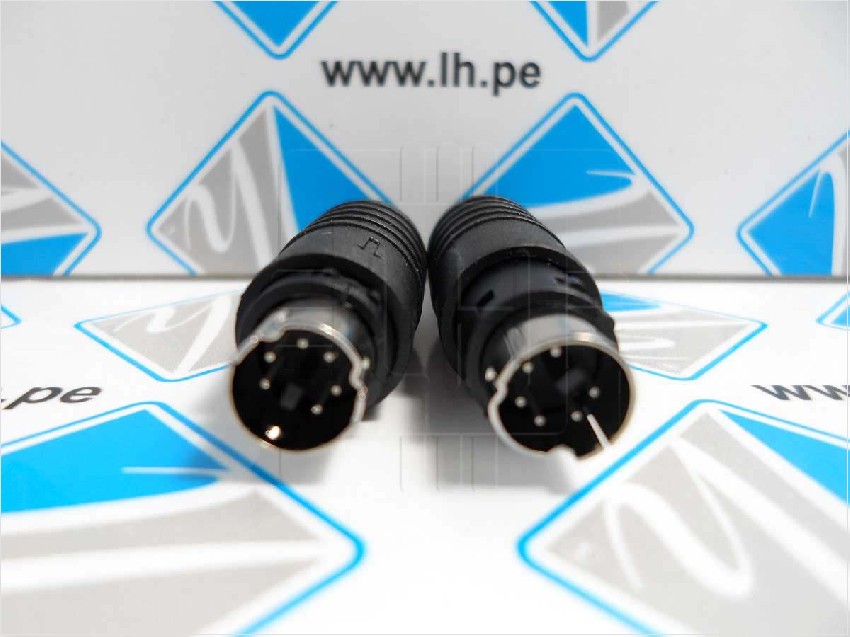 4850.1610 6 PINES       Conector DIN mini, macho, 6 pines para soldar, para conducto