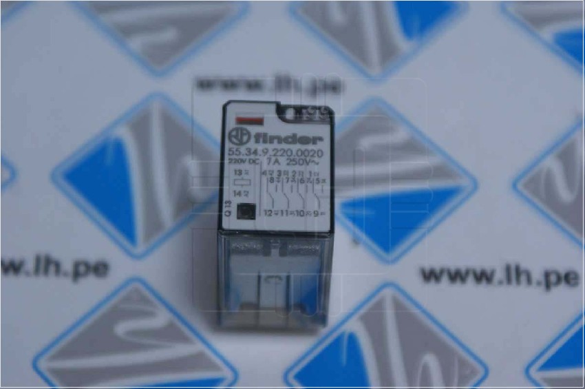 55.34.9.220.0020               Relé electromagnético, 4PDT, 220VDC, 14 pines, Contactos máx 7A