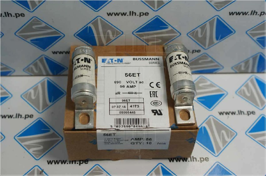 56ET          Fusible Semiconductor 56A, 500Vdc, 690VAC