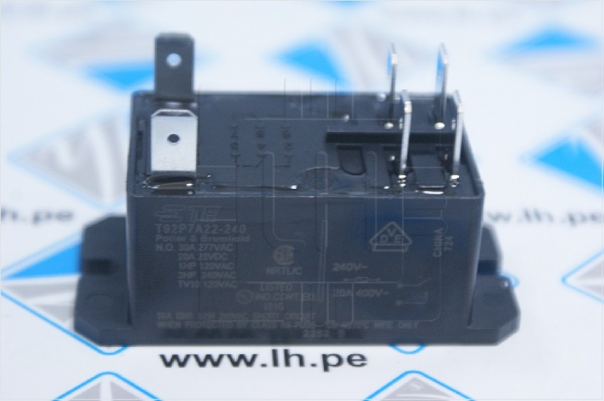 6-1393211-2 T92P7A22-240          Relay electromagnético, DPST-NO, Uinductor 240VAC, 30A