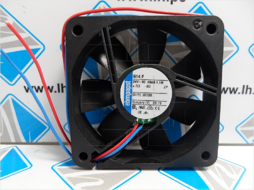 614F       Ventilador CC axial, 24VDC, 60x60x15mm