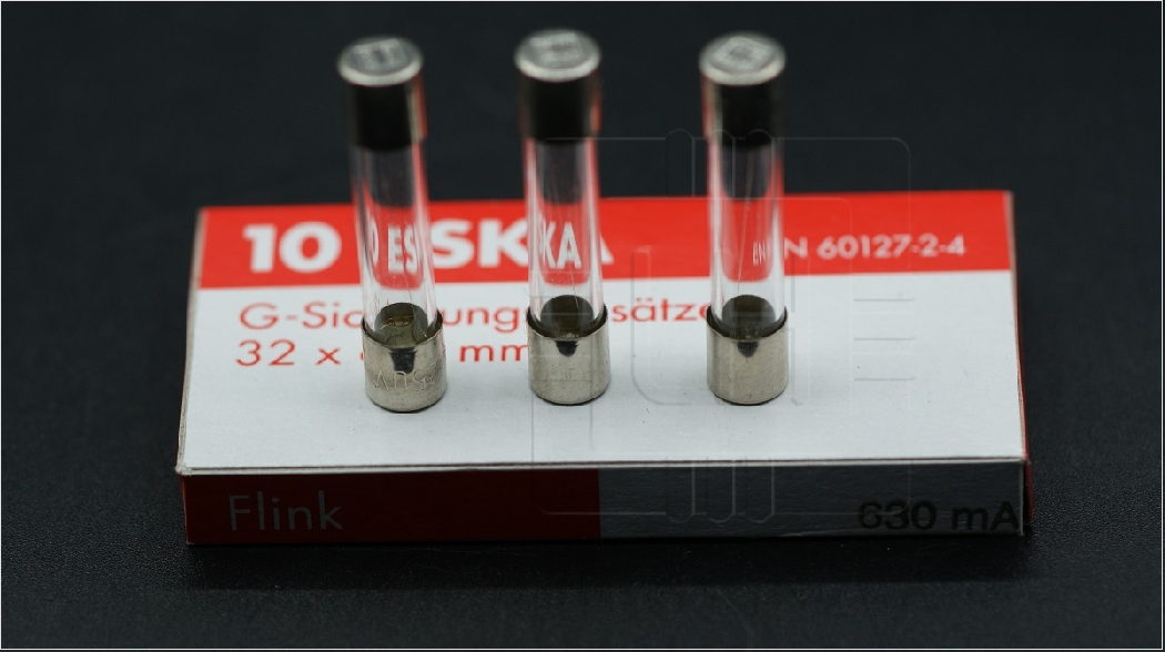 632.615                    Fusible: de cartucho; F 630mA; 250VAC; rápido; 6,3x32mm, Marca: ESKA