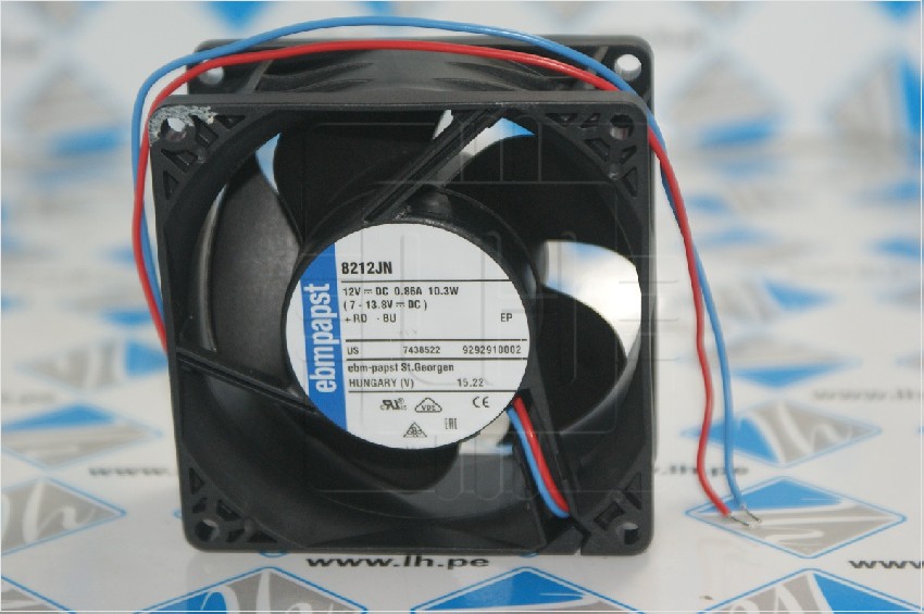 8212JN            Ventilador DC, axial, 12VDC, 80x80x38mm