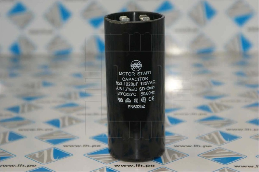 850-1020uF 125VAC              Condensador de arranque del motor 850-1020uF, 110-125VAC